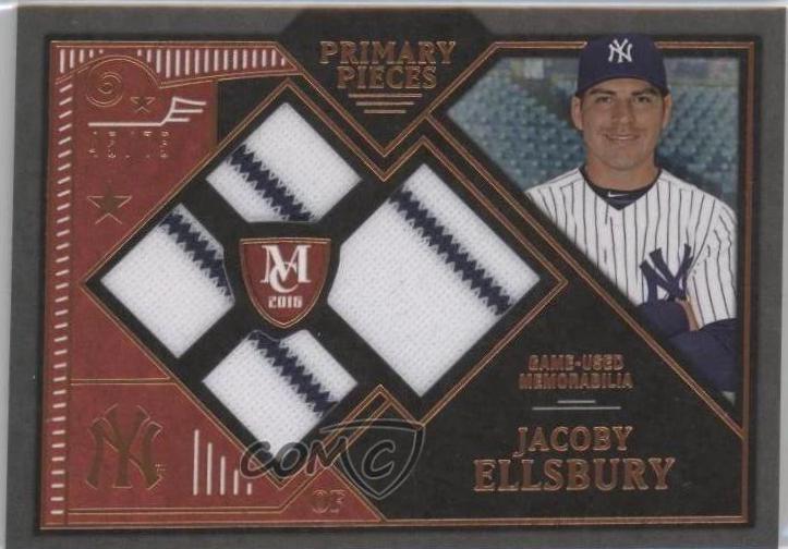 Jacoby Ellsbury #PPQR-JE Baseball Cards 2016 Topps Museum Collection Primary Pieces Quad Relics