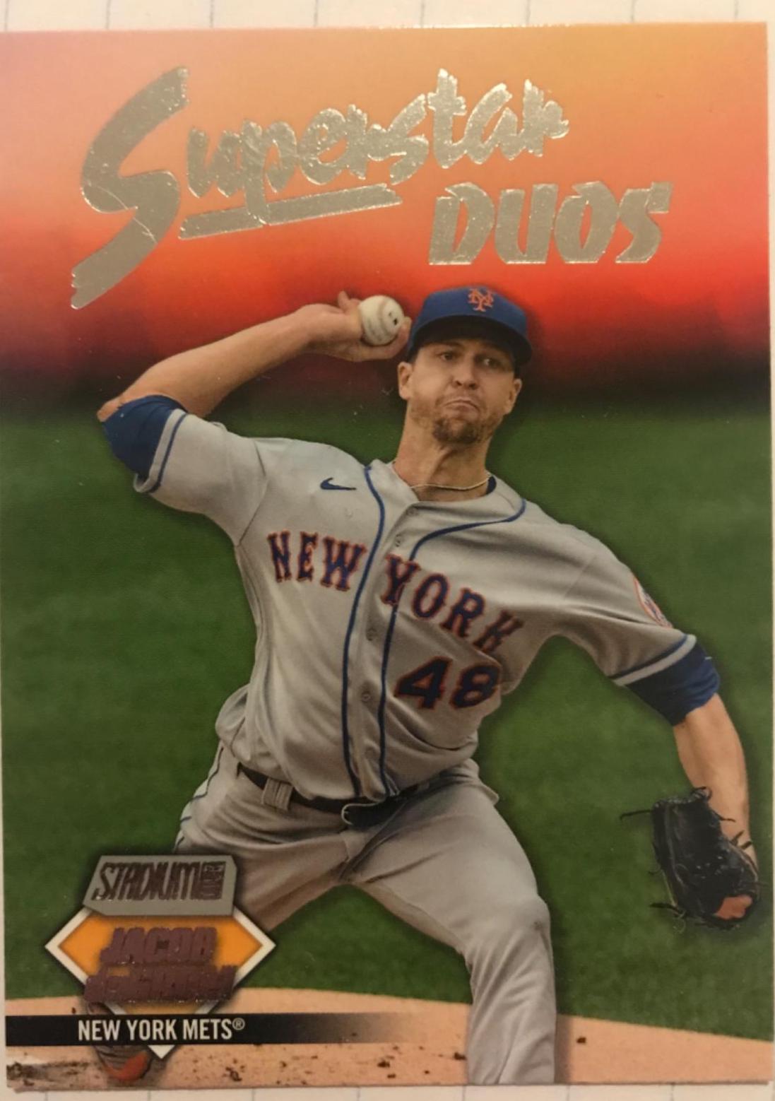 Jacob deGrom, Pete Alonso #SD-6 Baseball Cards 2021 Stadium Club Superstar Duos