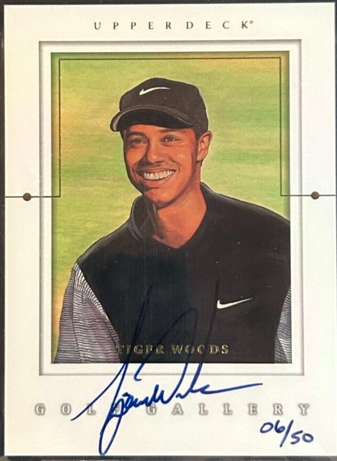 Tiger Woods #GG-TW Golf Cards 2001 Upper Deck Gallery Autograph