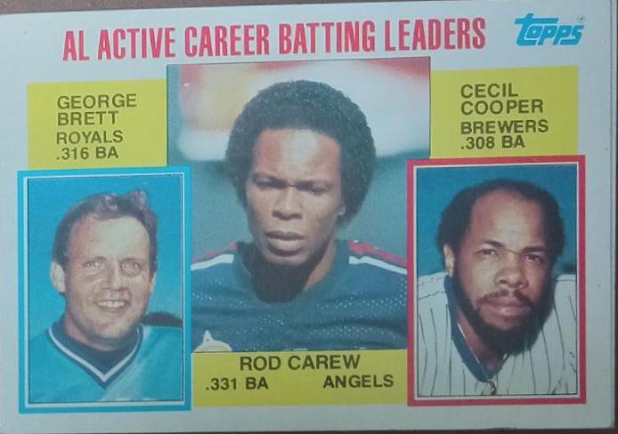 AL Active Career Batting Leaders (Brett, Carew, Cooper) #710 Baseball Cards 1984 Topps