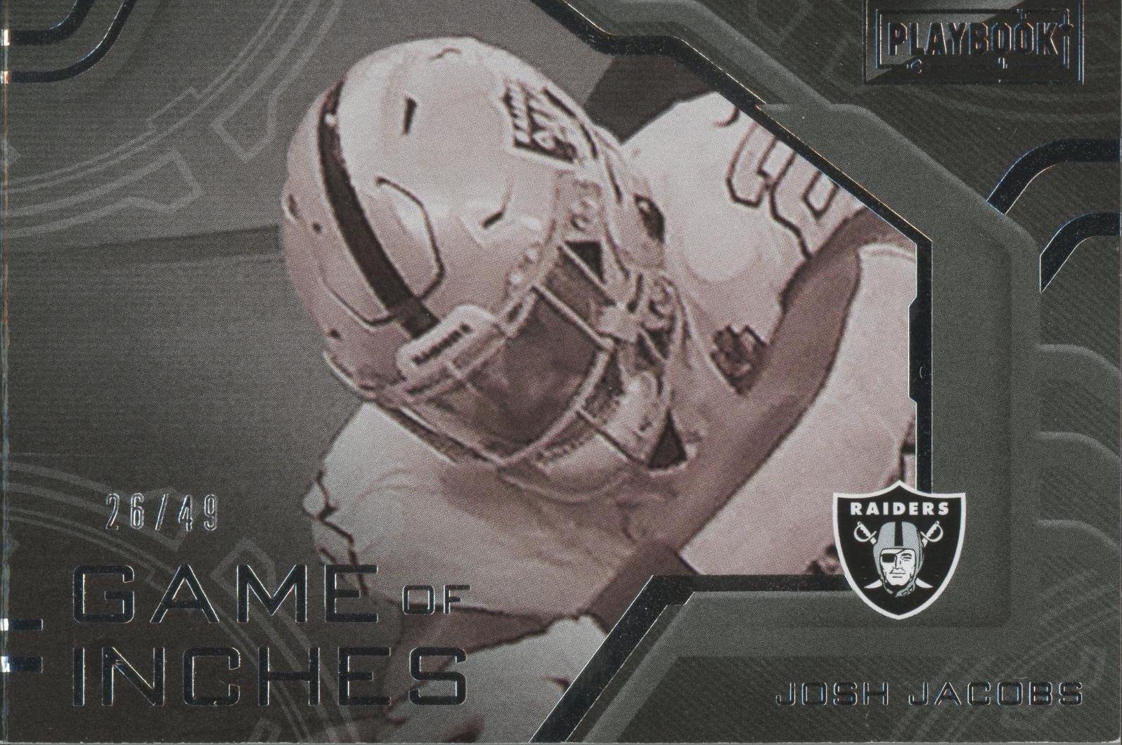 Josh Jacobs #GI-JJA Football Cards 2021 Panini Playbook Game of Inches Relics