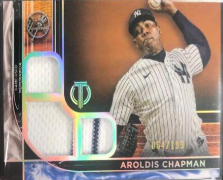Aroldis Chapman #TTR-AC Baseball Cards 2022 Topps Tribute Triple Relics