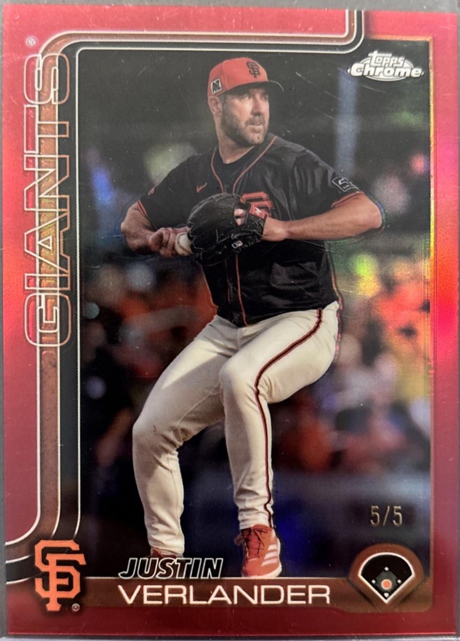 Justin Verlander [Red Sapphire] #242 Prices | 2025 Topps Chrome ...