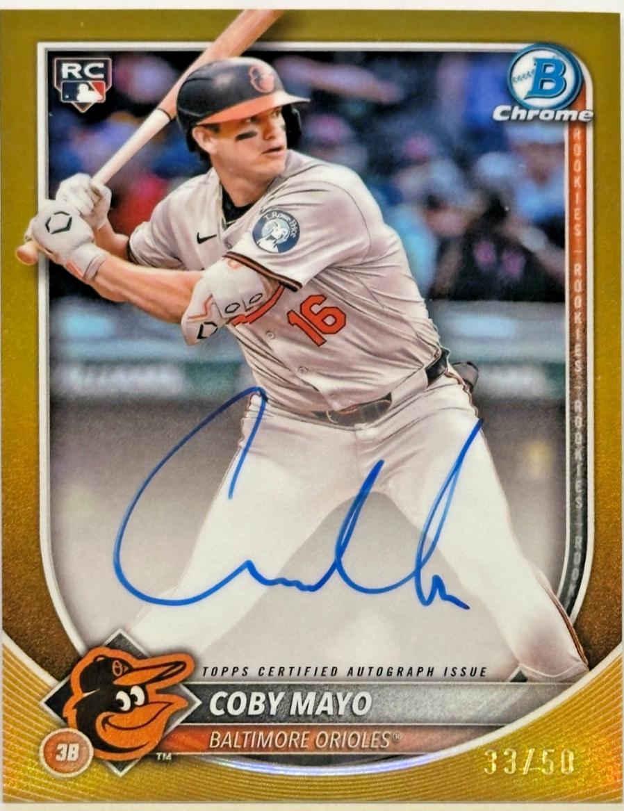 Coby Mayo [Gold Refractor] #CRA-CM Prices | 2025 Bowman Chrome Rookie ...