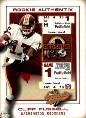 Cliff Russell #128 2002 Fleer Authentix Football