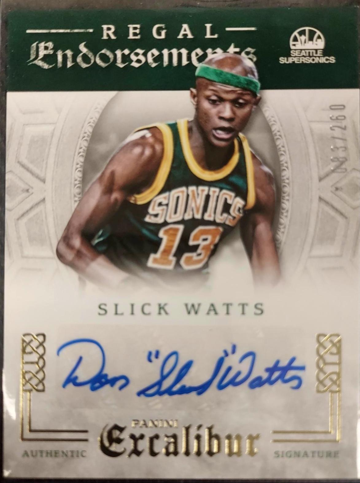 Slick Watts #RE-SLK Basketball Cards 2015 Panini Excalibur Regal Endorsements