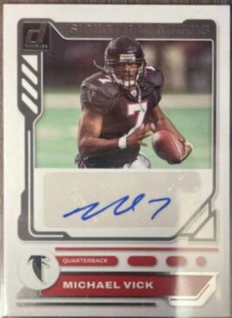 Michael Vick #SM-MV Football Cards 2023 Panini Donruss Signature Marks