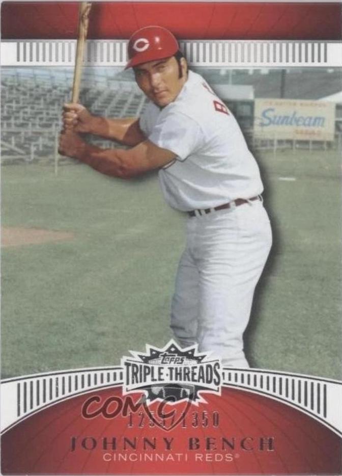 Johnny Bench #26 Baseball Cards 2010 Topps Triple Threads