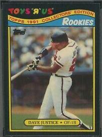 Dave Justice #14 Baseball Cards 1991 Toys R US Rookies