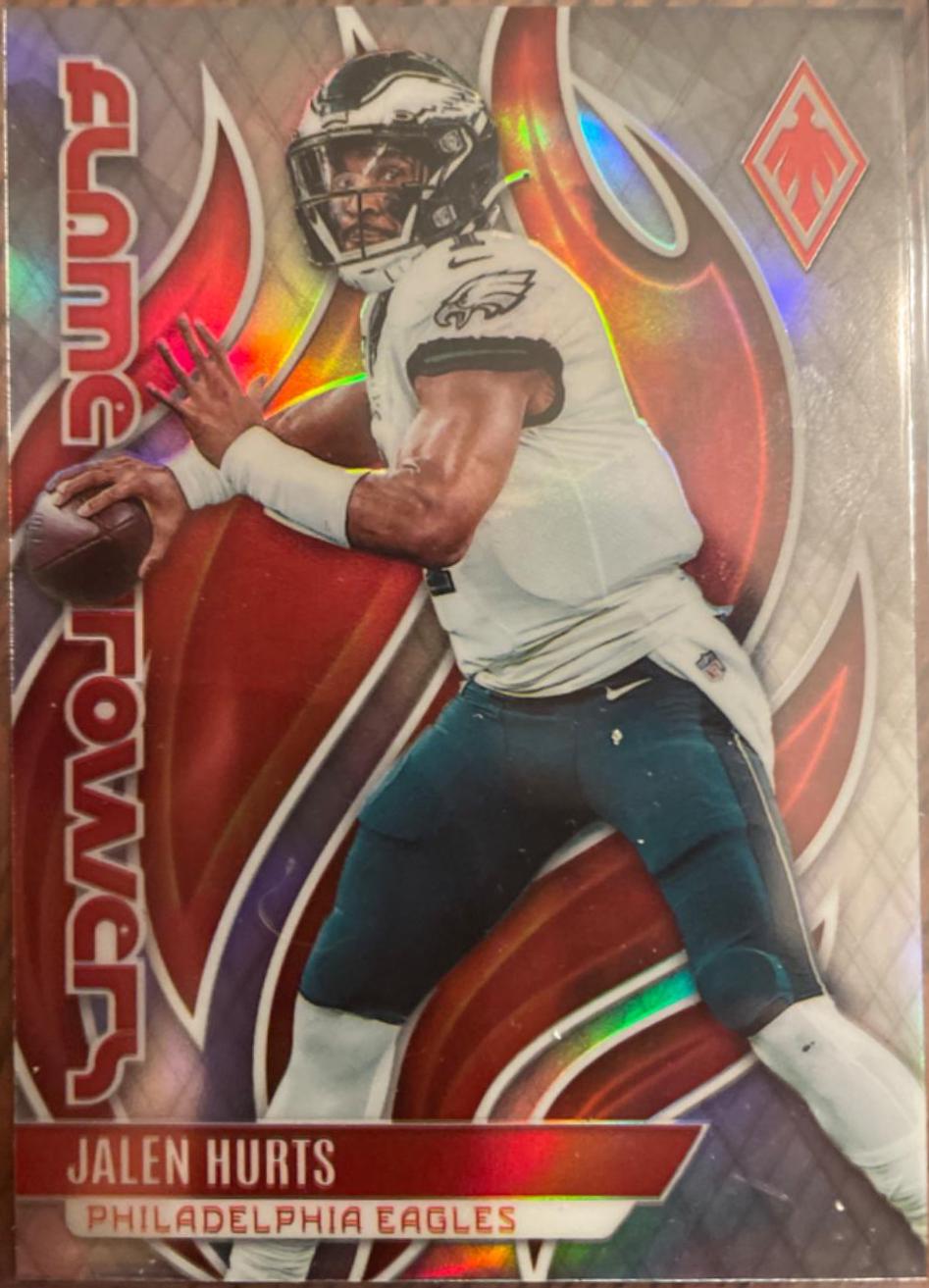 Jalen Hurts #FLA-11 Football Cards 2023 Panini Phoenix Flame Throwers
