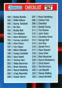 Checklist: 188-264 #264 Baseball Cards 1988 Leaf