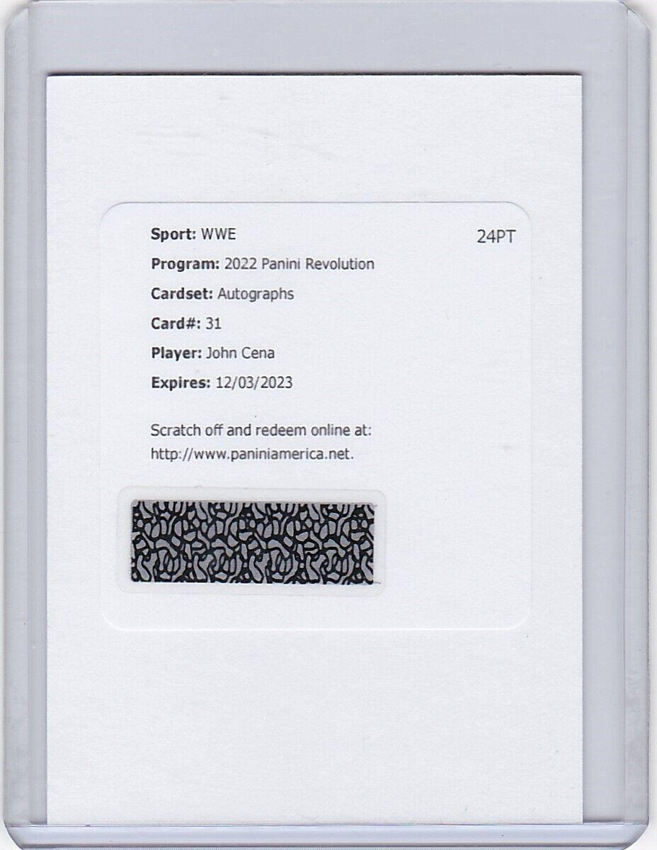 John Cena #AG-JCN Wrestling Cards 2022 Panini Revolution WWE Autographs