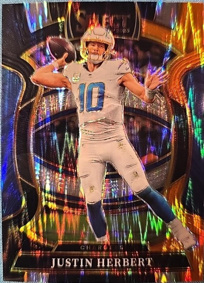 Justin Herbert [Black Orange Prizm Shock] #1 Prices | 2025 Panini