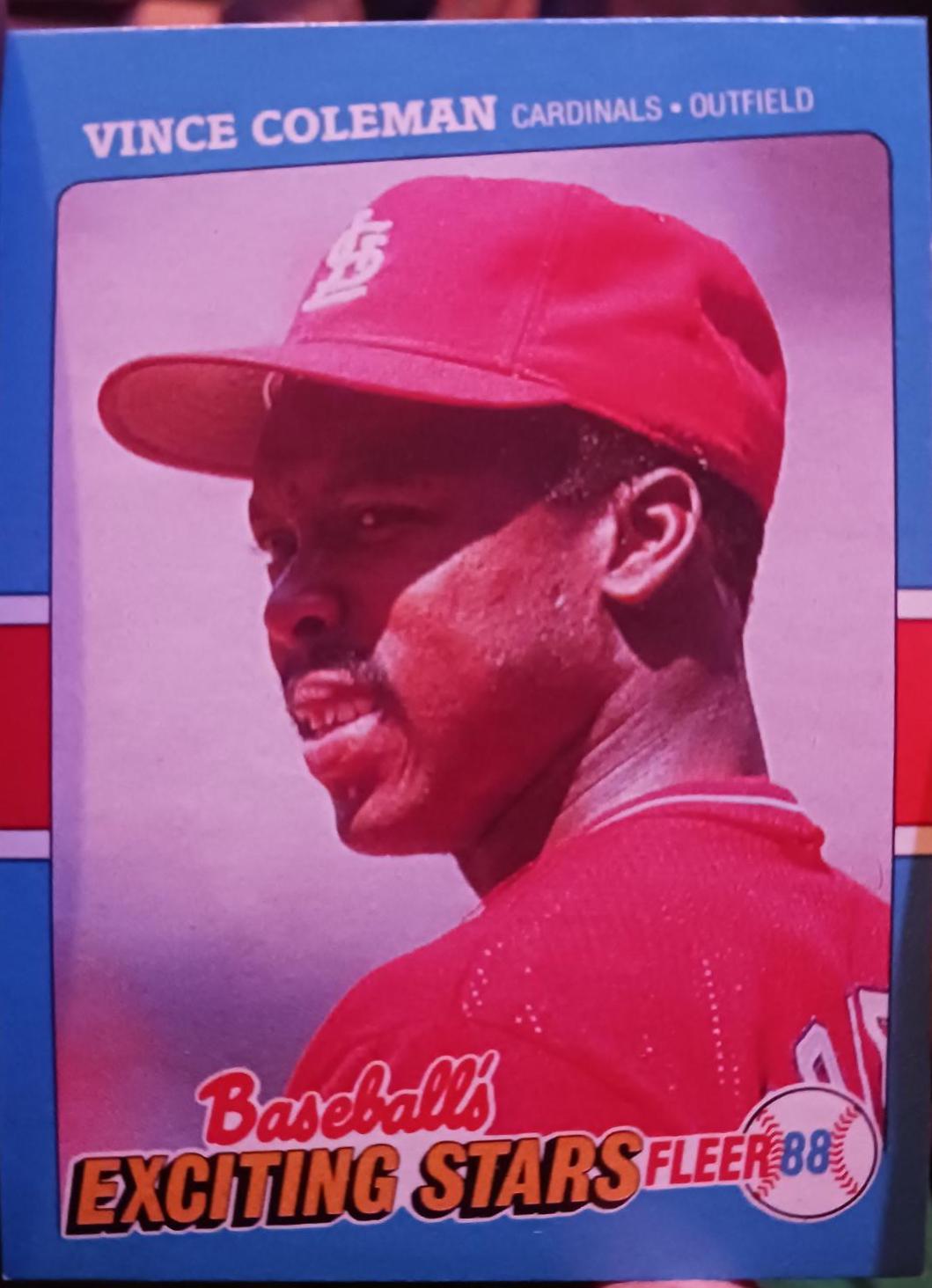 Vince coleman #9 Baseball Cards 1988 Fleer Exciting Stars