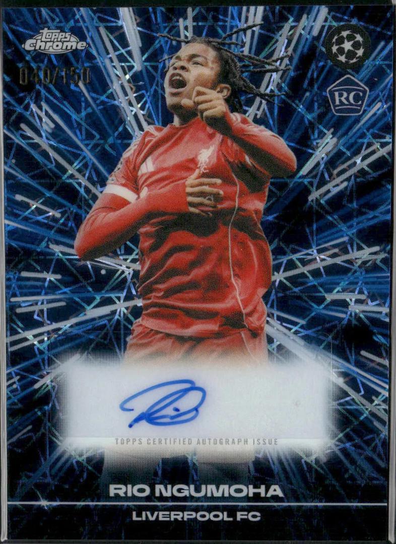 Rio Ngumoha #BLA-RN 2025 Topps Chrome UEFA Black Lazer Autograph