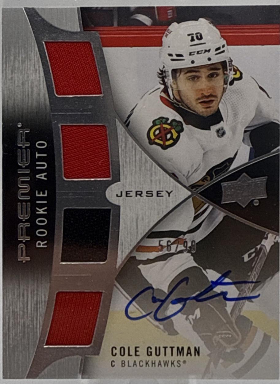 Cole Guttman #PRA-CG Hockey Cards 2023 Upper Deck Premier Rookie Auto Jersey