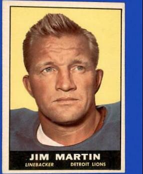 Jim Martin #34 Football Cards 1961 Topps