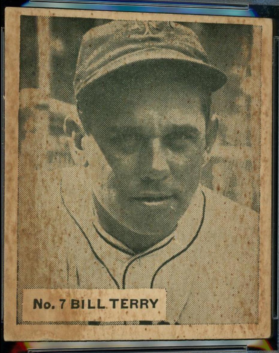 Bill Terry #7 Baseball Cards 1936 World Wide Gum