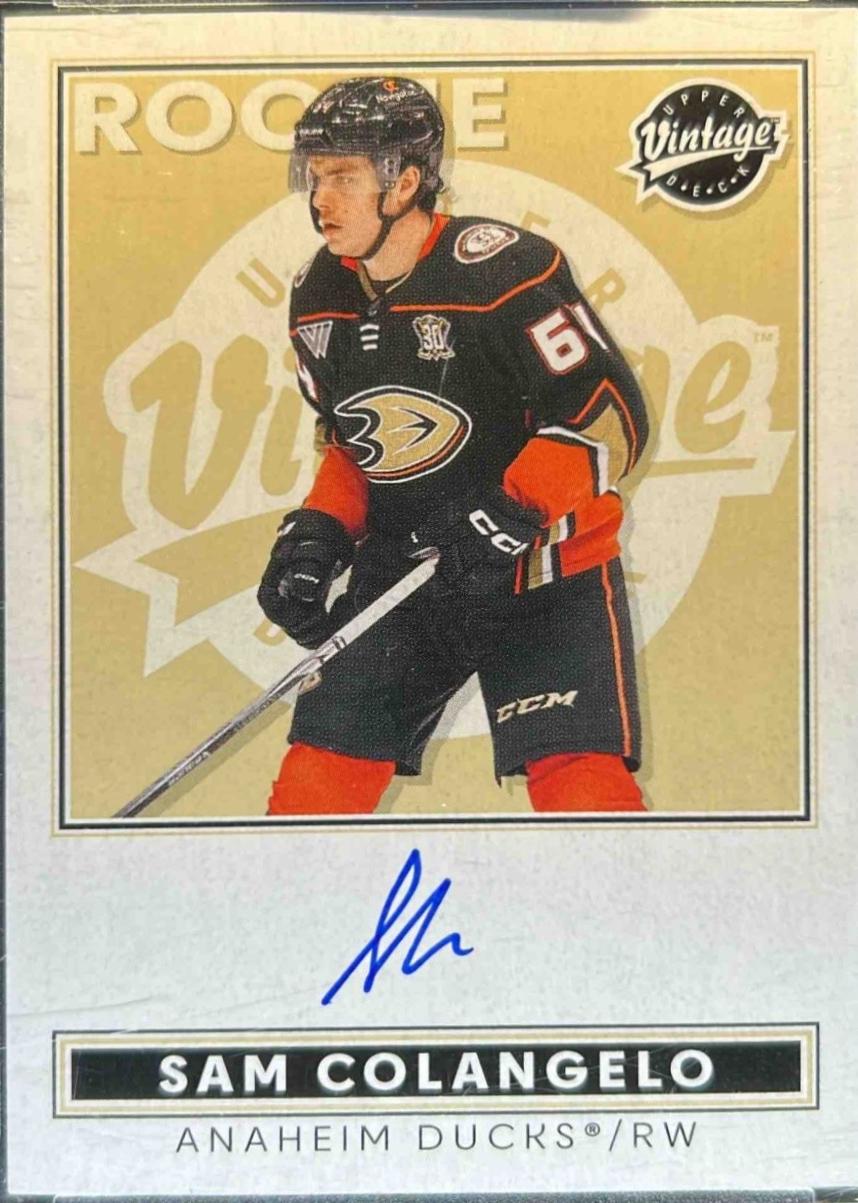Sam Colangelo #VA-CO 2024 Upper Deck Clear Cut Vintage Autograph Hockey