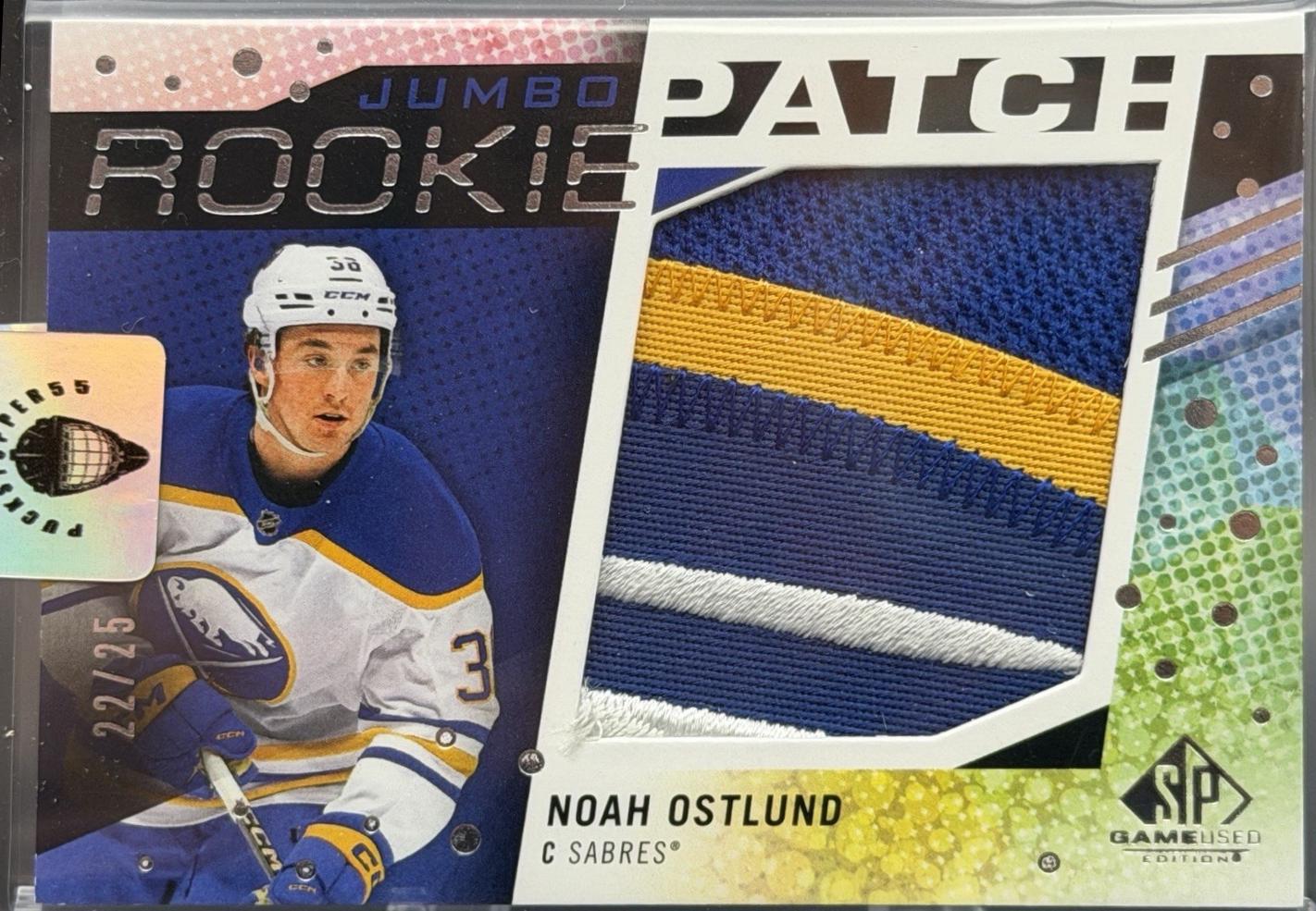 Noah Ostlund #JRP-NO 2025-26 SP Game Used Hockey Rookie Jumbo Patch