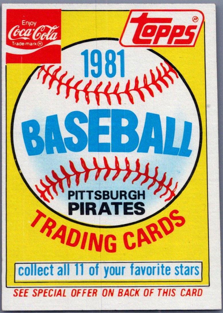 Pirates Header Baseball Cards 1981 Coca Cola
