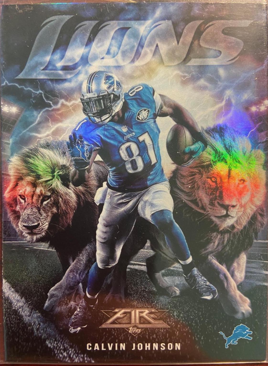 Calvin Johnson #ITW-CJ Football Cards 2015 Topps Fire Into the Wild