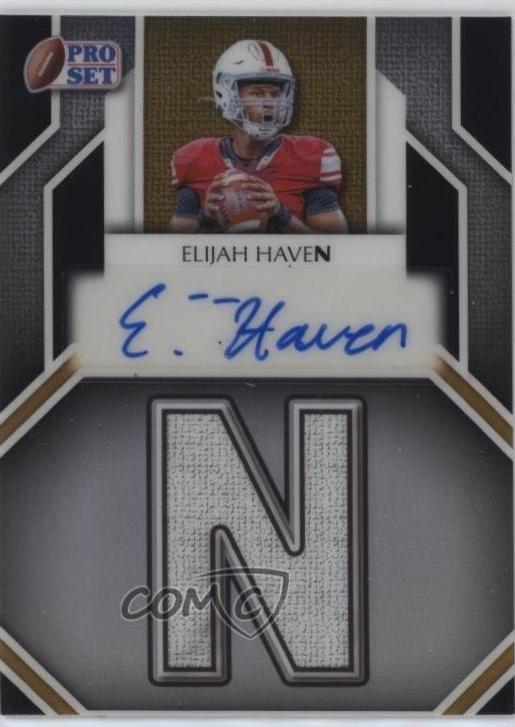 Elijah Haven #SS-EH1 2025 Leaf Pro Set Metal Surname Signatures Prismatic Football