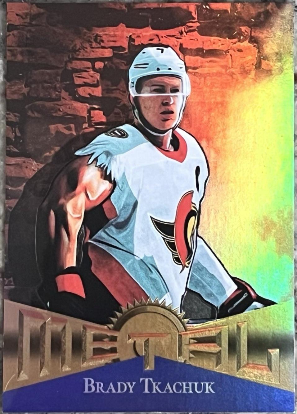 Brady Tkachuk #RT-15 Hockey Cards 2024 SkyBox Metal Universe 2013 Retro