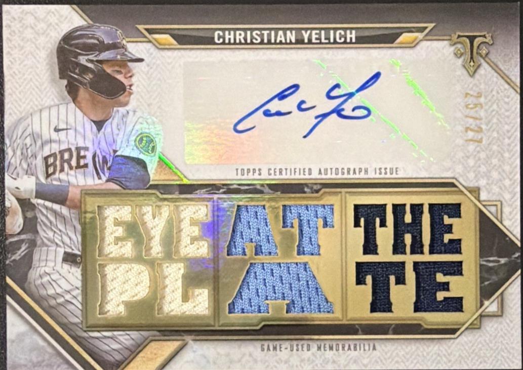 Christian Yelich #TTAR-CY1 2020 Topps Triple Threads Baseball Autograph Relics