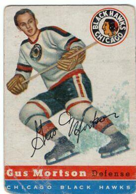Gus Mortson #17 Hockey Cards 1954 Topps