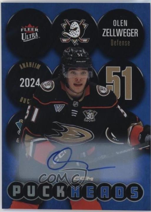 Olen Zellweger #PH-20 2024 Fleer Ultra Puckheads Autograph Hockey