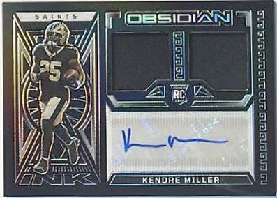 Kendre Miller #8 Football Cards 2023 Panini Obsidian Rookie Jersey Ink