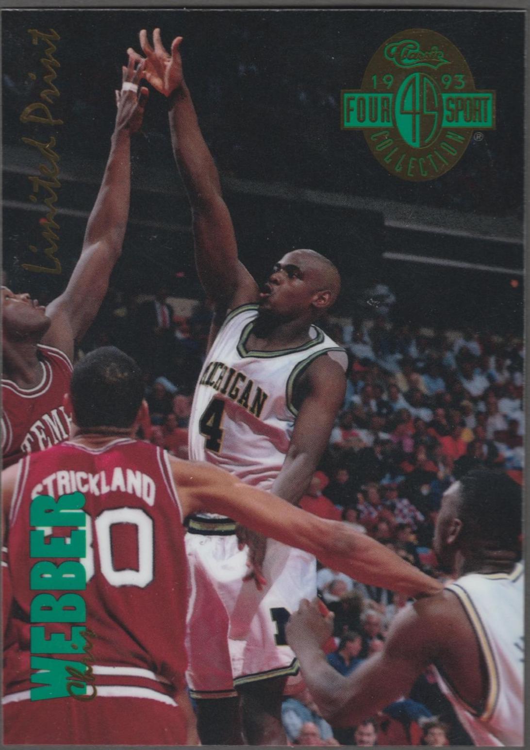 CHRIS WEBBER #5 1993 Classic Four Sport Basketball