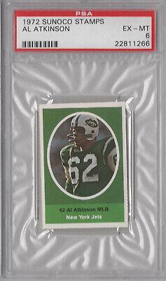 Al Atkinson Football Cards 1972 Sunoco Stamps