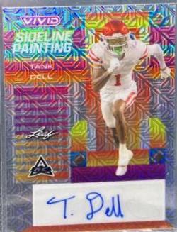 Tank Dell #SP-TD1 Football Cards 2023 Leaf Vivid Autographs Sideline Painting