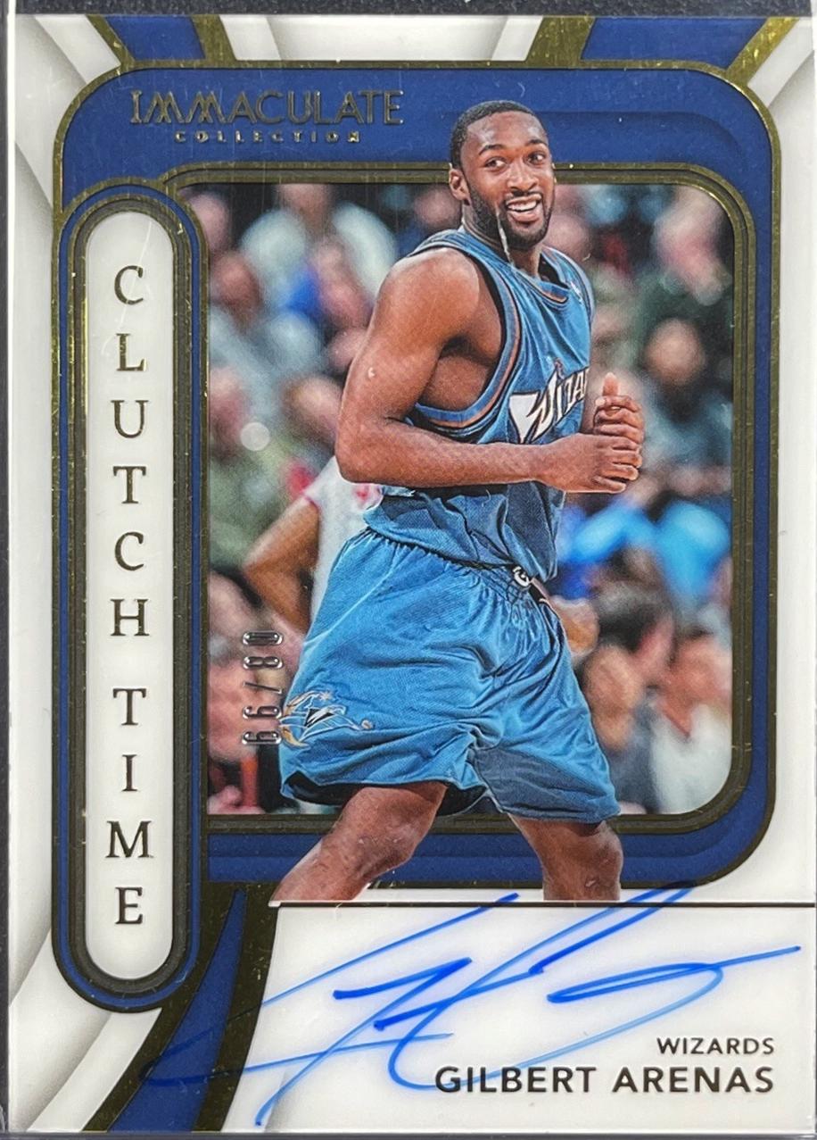 Gilbert Arenas #17 Basketball Cards 2023 Panini Immaculate Clutch Time Signatures