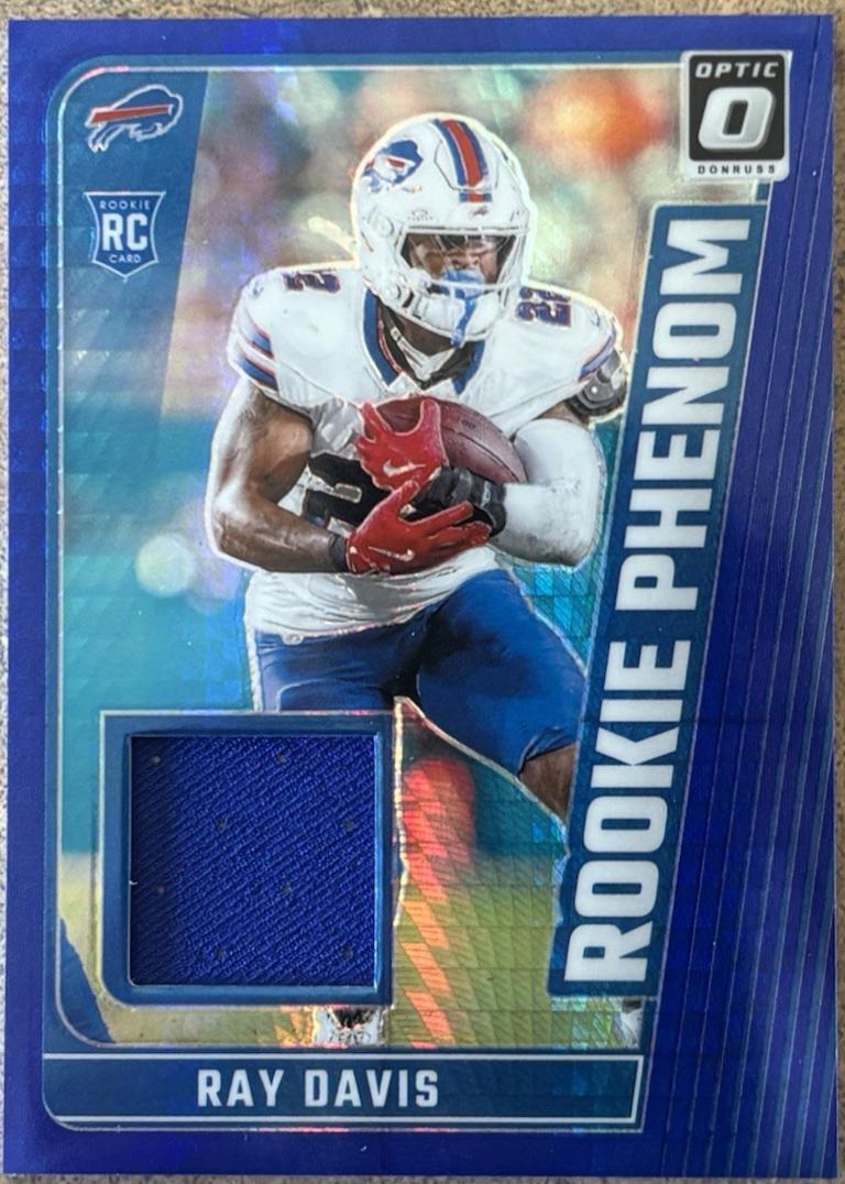 Ray Davis #RPB-RDS Football Cards 2024 Panini Donruss Optic Rookie Phenom Blue Hyper