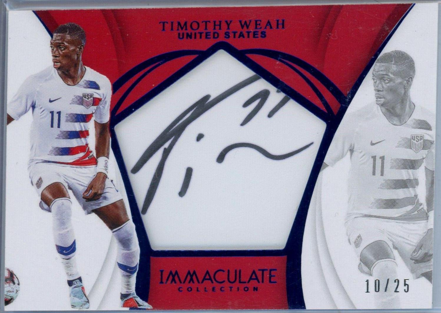Timothy Weah Soccer Cards 2018 Panini Immaculate Rookie Autographs