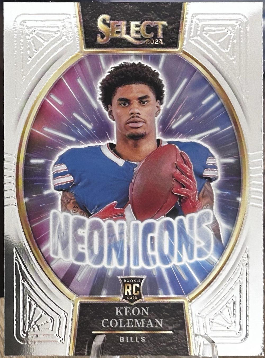 Keon Coleman #2 Football Cards 2024 Panini Select Neon Icons