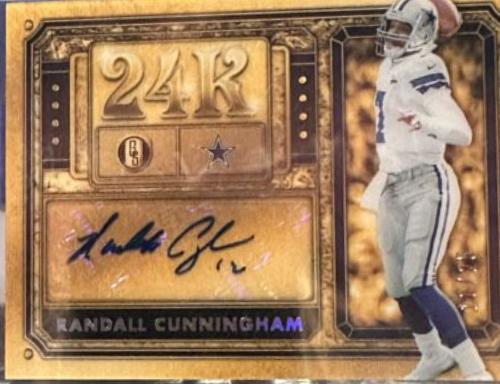 Randall Cunningham #24K-RC Football Cards 2023 Panini Gold Standard 24K Autographs