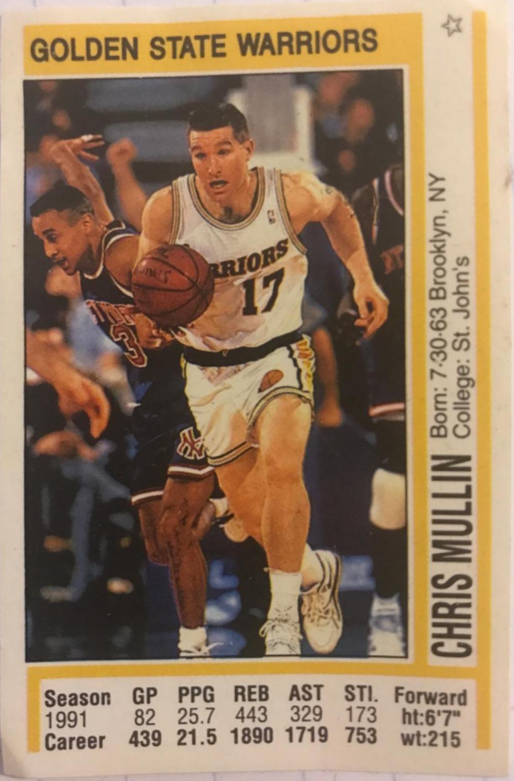 Chris Mullin #3 Basketball Cards 1991 Panini Sticker
