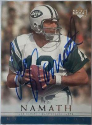 Joe Namath Football Cards 2000 Upper Deck Legends Autographs