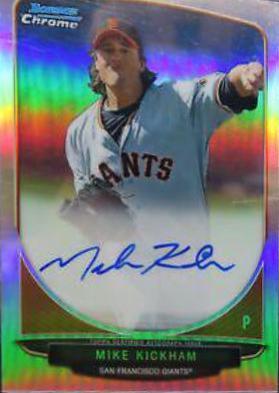 Mike Kickham #BCPMK 2013 Bowman Chrome Prospect Autograph Baseball
