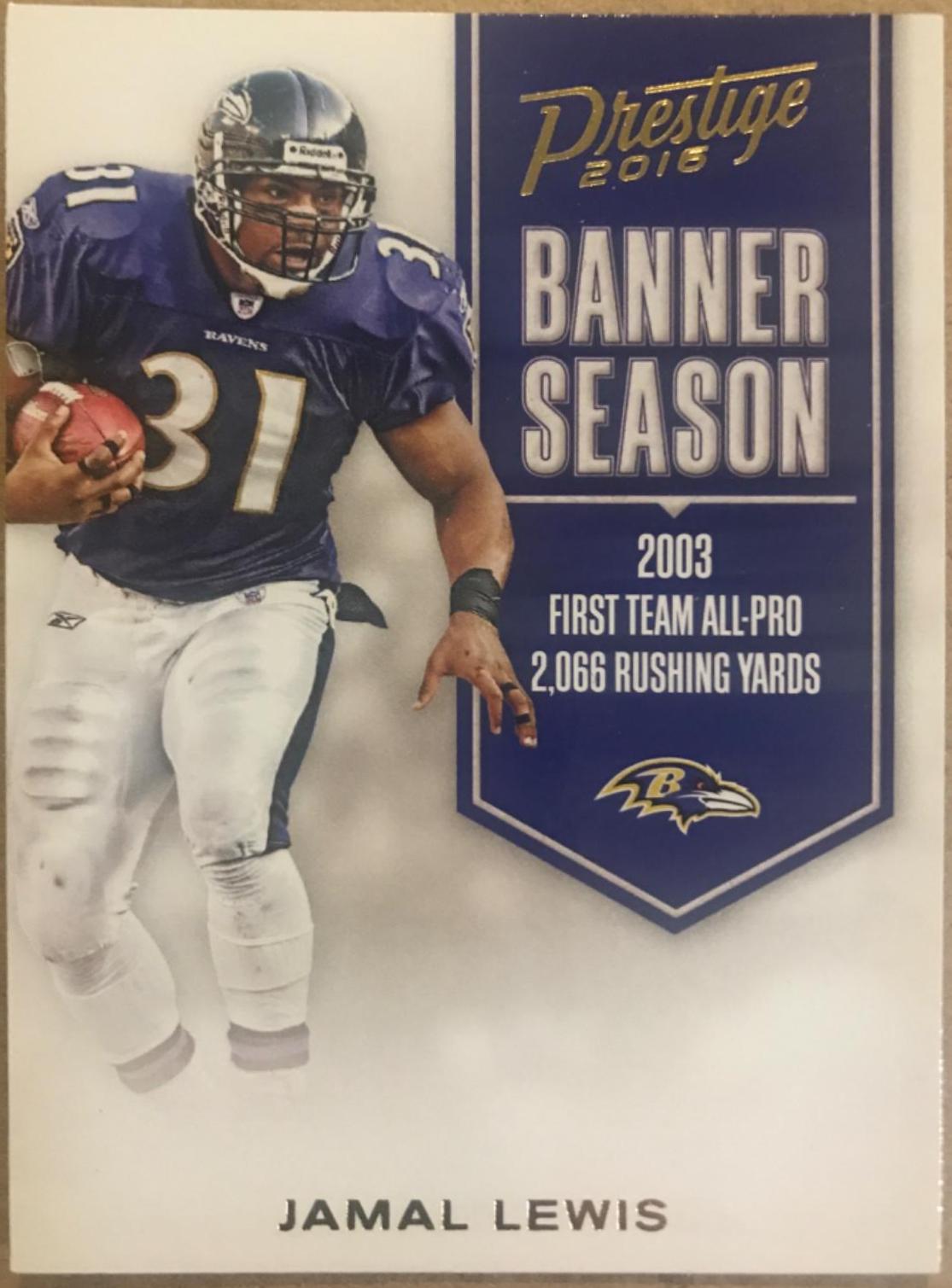 Jamal Lewis #19 Football Cards 2016 Panini Prestige Banner Season