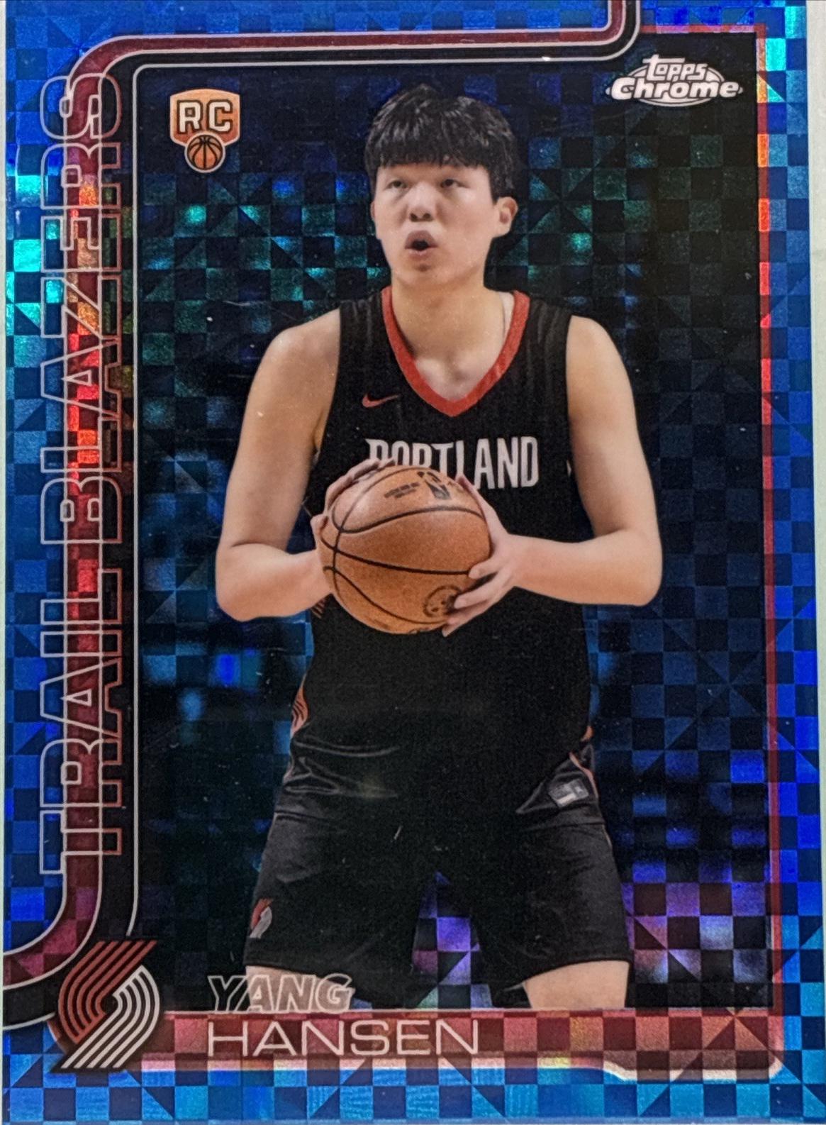 2025 Topps Chrome Yang Hansen [Blue X-Fractor] #266 card