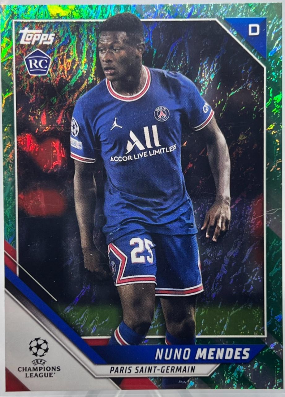 Nuno Mendes #126 2021 Topps UEFA Champions League Jade
