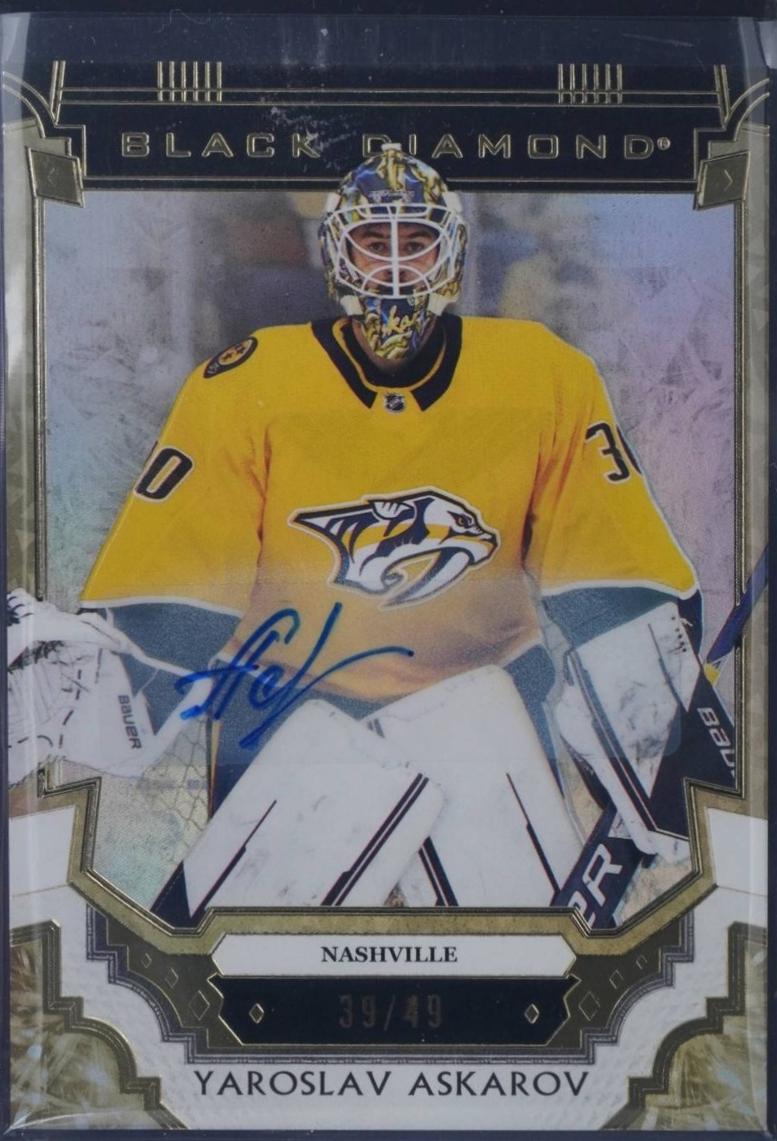 Yaroslav Askarov #BDB-YA 2023 Upper Deck Black Diamond Pure Black Autograph Hockey