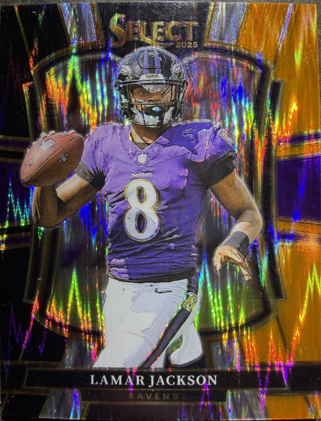 Lamar Jackson [Blue Orange Prizm Shock] #160