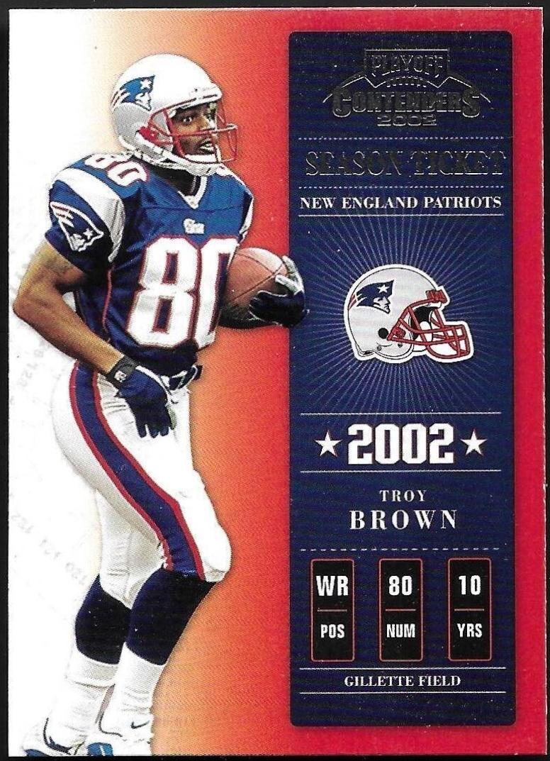 Troy Brown #9 Football Cards 2002 Playoff Contenders