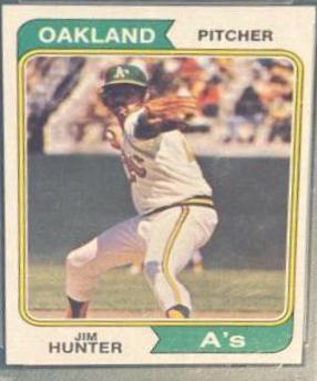 Catfish Hunter #7 Baseball Cards 1974 Topps